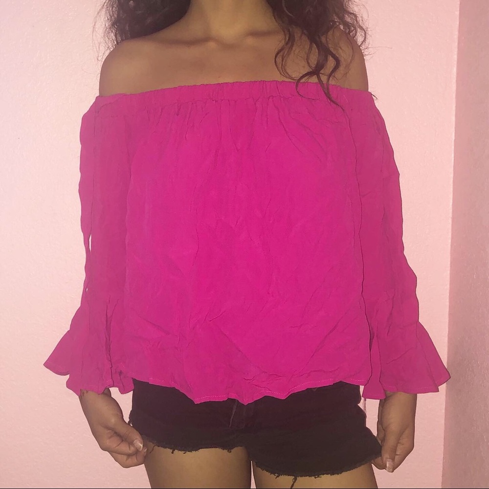 Pink Off Shoulder Top - Picture 3 of 3